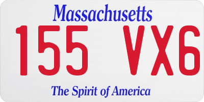 MA license plate 155VX6
