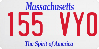 MA license plate 155VY0