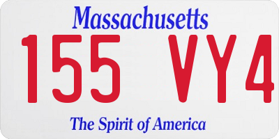 MA license plate 155VY4