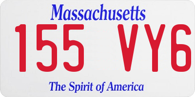 MA license plate 155VY6