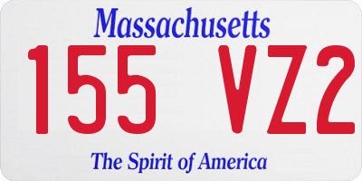 MA license plate 155VZ2