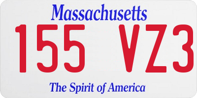 MA license plate 155VZ3
