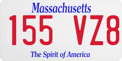 MA license plate 155VZ8