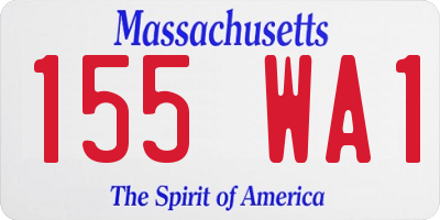 MA license plate 155WA1