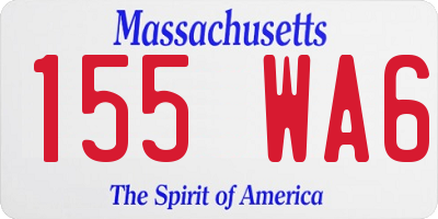 MA license plate 155WA6