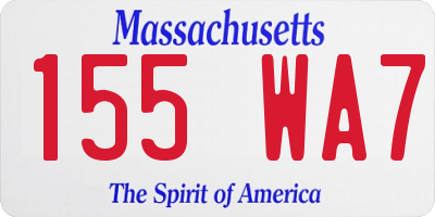 MA license plate 155WA7