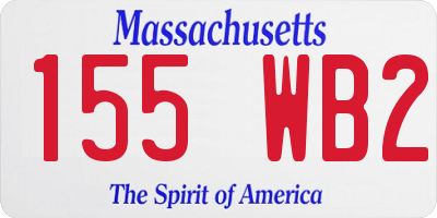 MA license plate 155WB2