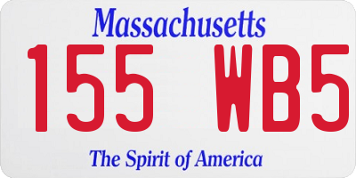 MA license plate 155WB5