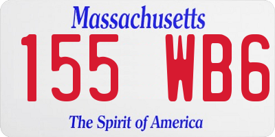 MA license plate 155WB6