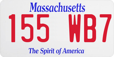 MA license plate 155WB7