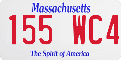 MA license plate 155WC4