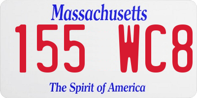 MA license plate 155WC8