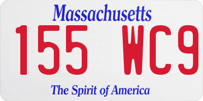 MA license plate 155WC9
