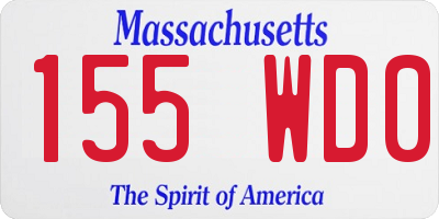 MA license plate 155WD0