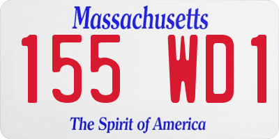 MA license plate 155WD1