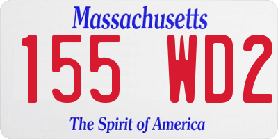 MA license plate 155WD2