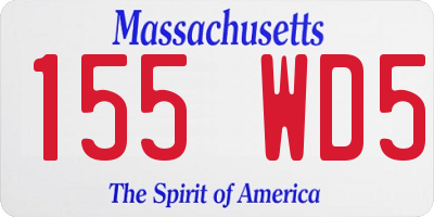 MA license plate 155WD5