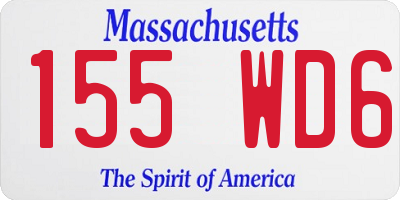 MA license plate 155WD6