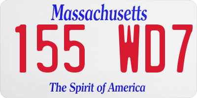 MA license plate 155WD7