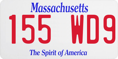 MA license plate 155WD9