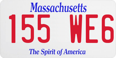 MA license plate 155WE6
