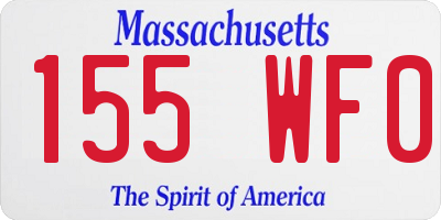 MA license plate 155WF0