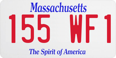 MA license plate 155WF1