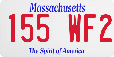 MA license plate 155WF2