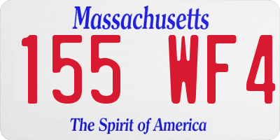 MA license plate 155WF4