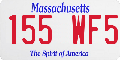 MA license plate 155WF5