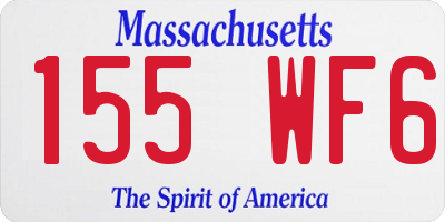 MA license plate 155WF6