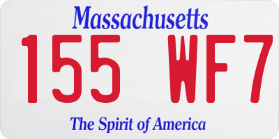 MA license plate 155WF7
