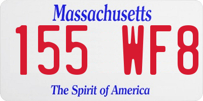 MA license plate 155WF8