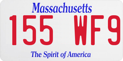 MA license plate 155WF9