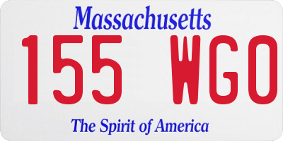 MA license plate 155WG0