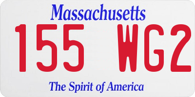 MA license plate 155WG2