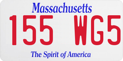 MA license plate 155WG5