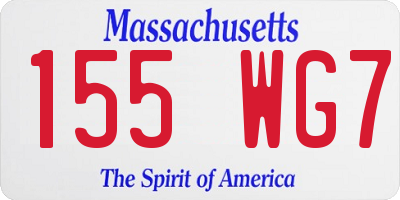 MA license plate 155WG7