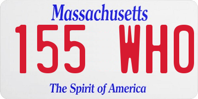 MA license plate 155WH0