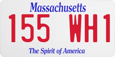 MA license plate 155WH1