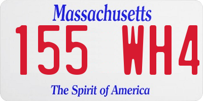 MA license plate 155WH4