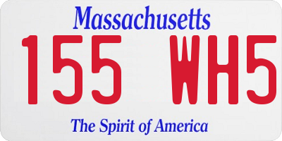 MA license plate 155WH5