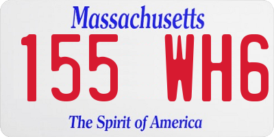 MA license plate 155WH6