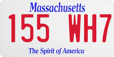 MA license plate 155WH7