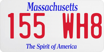 MA license plate 155WH8