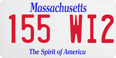 MA license plate 155WI2