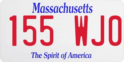 MA license plate 155WJ0