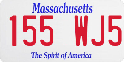 MA license plate 155WJ5