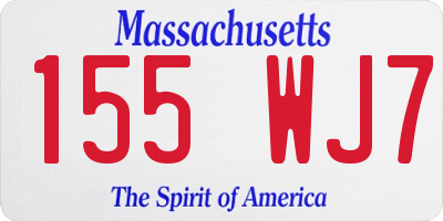 MA license plate 155WJ7