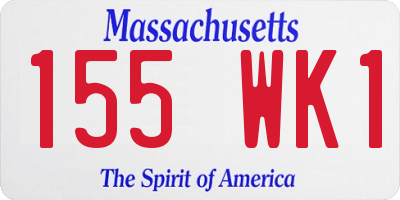 MA license plate 155WK1